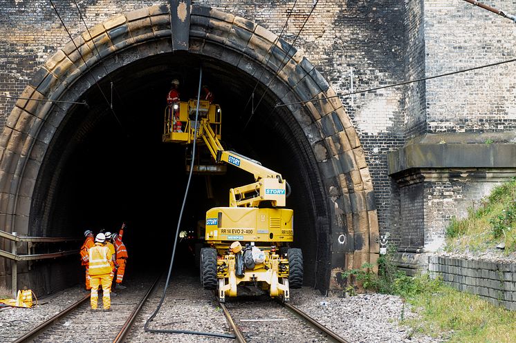 Network Rail engineers work between Welwyn and Hitchin