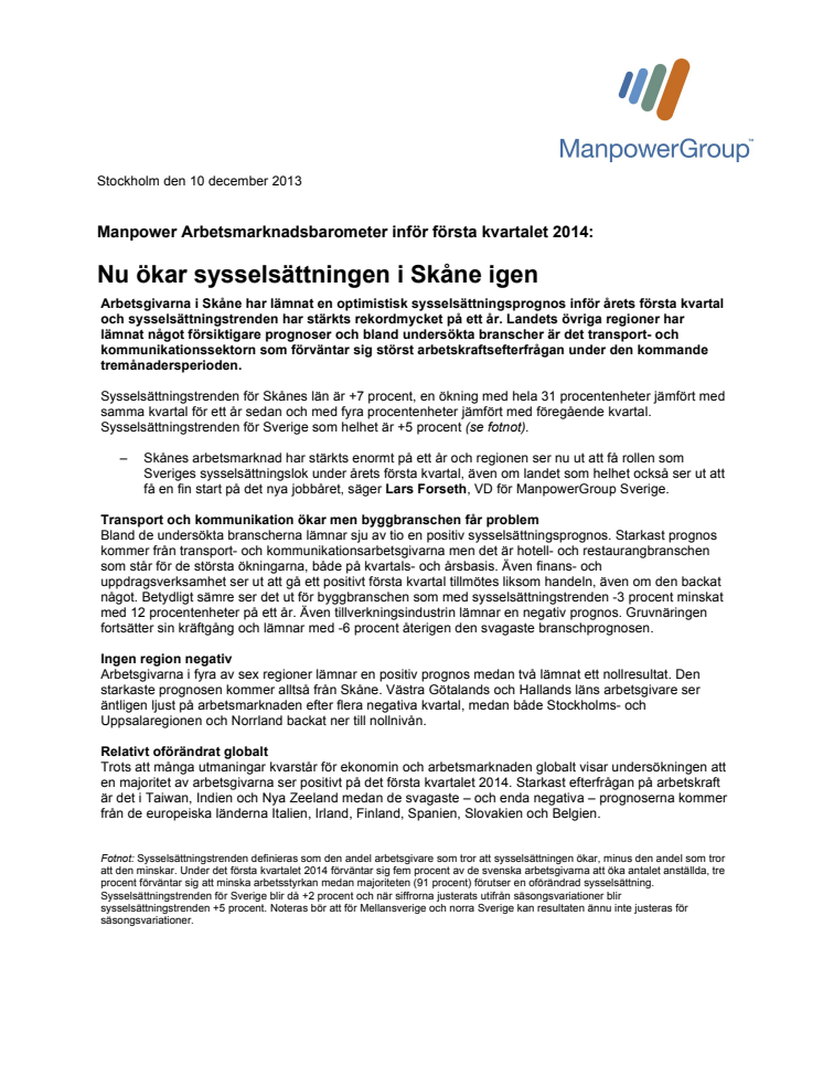 Nu ökar sysselsättningen i Skåne igen