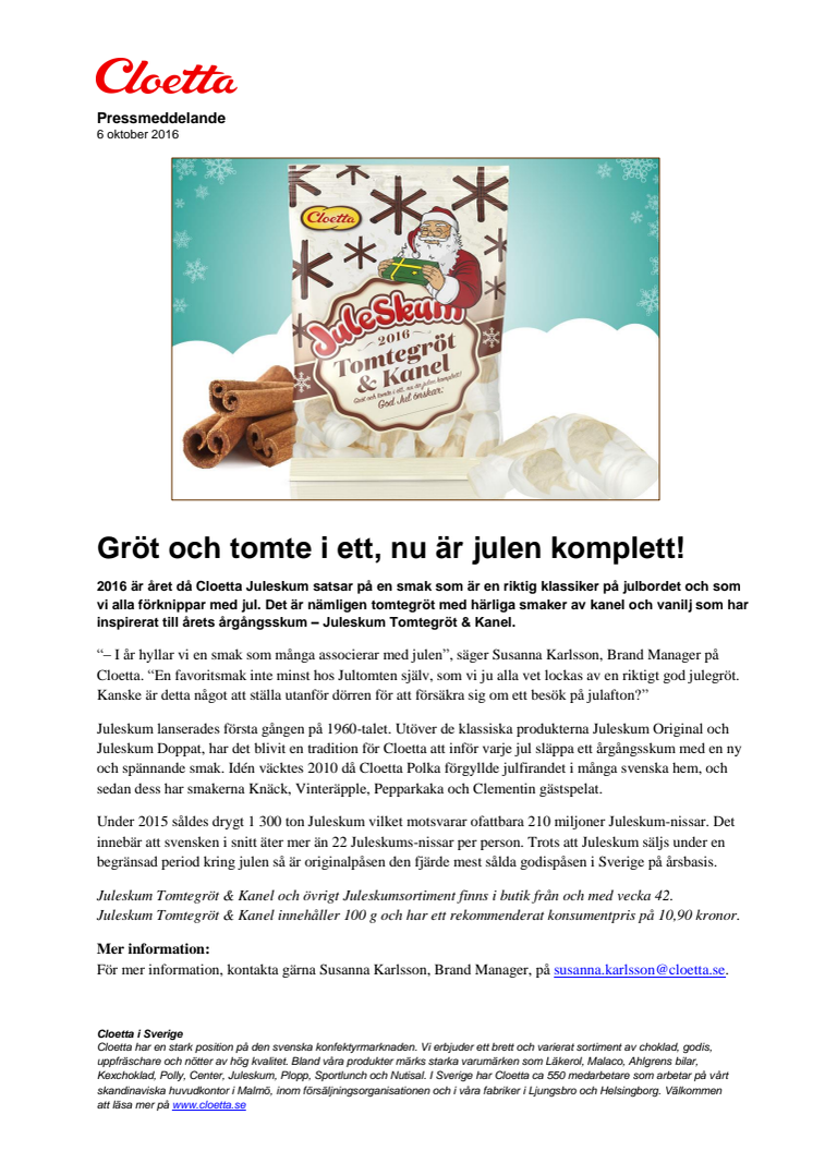 Gröt och tomte i ett, nu är julen komplett!