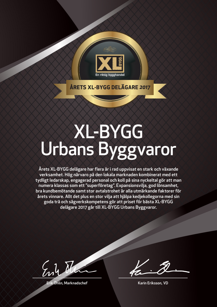 Årets XL-BYGG delägare 2017