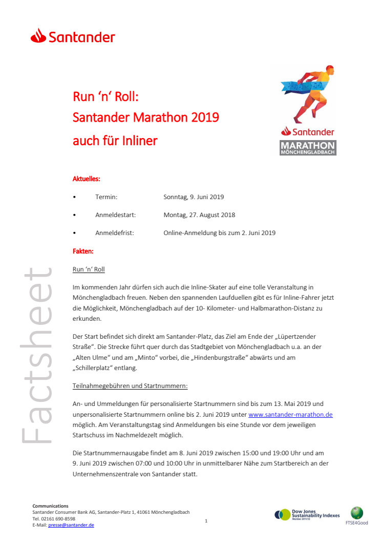 Factsheet 1 Santander Marathon 2019