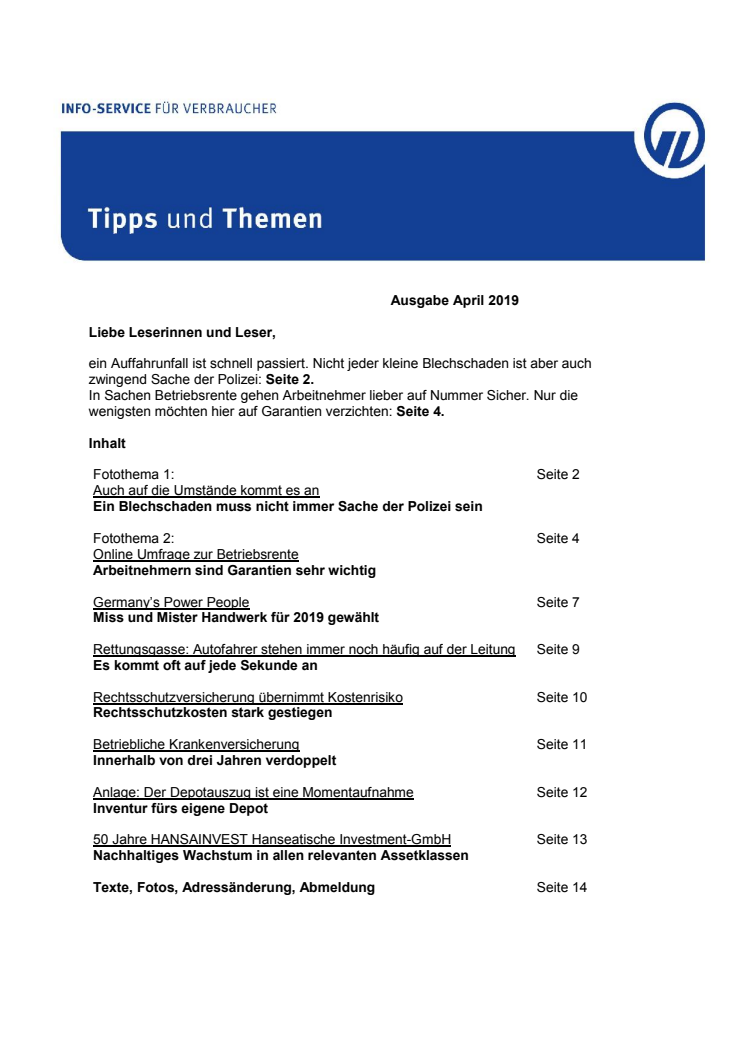 Tipps und Themen 4-2019