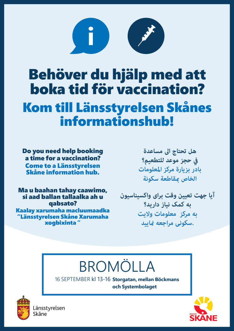 Vaccinationshubb i Bromölla