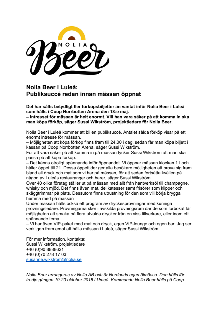 Nolia Beer i Luleå: Publiksuccé redan innan mässan öppnat