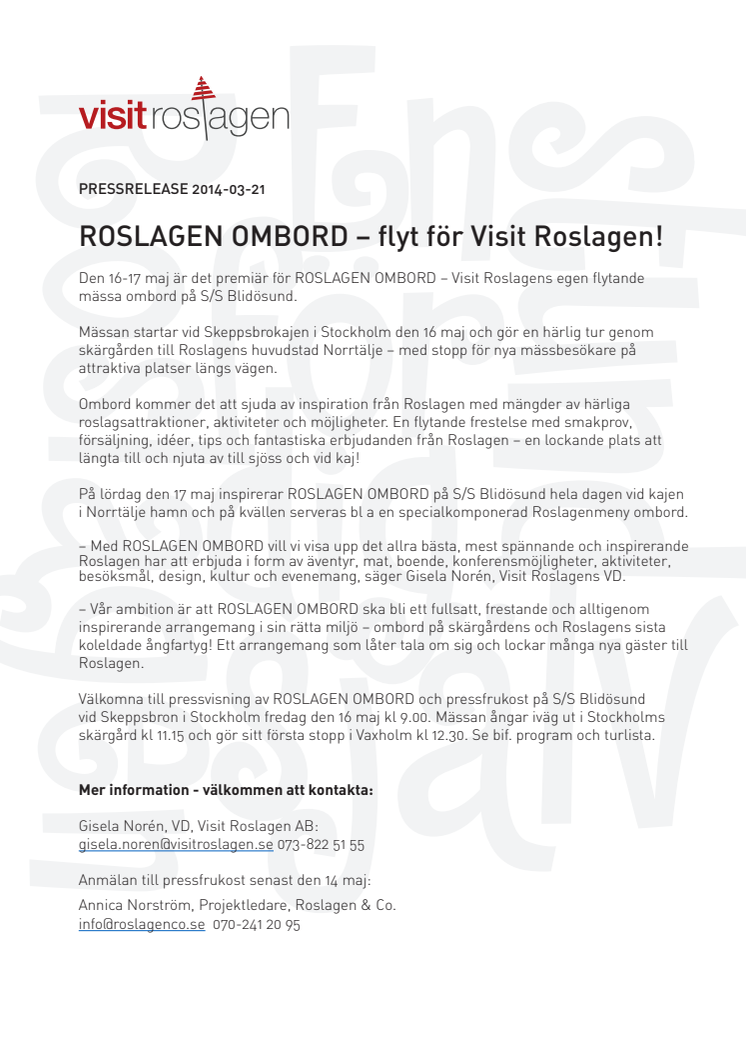 ROSLAGEN OMBORD – flyt för Visit Roslagen!