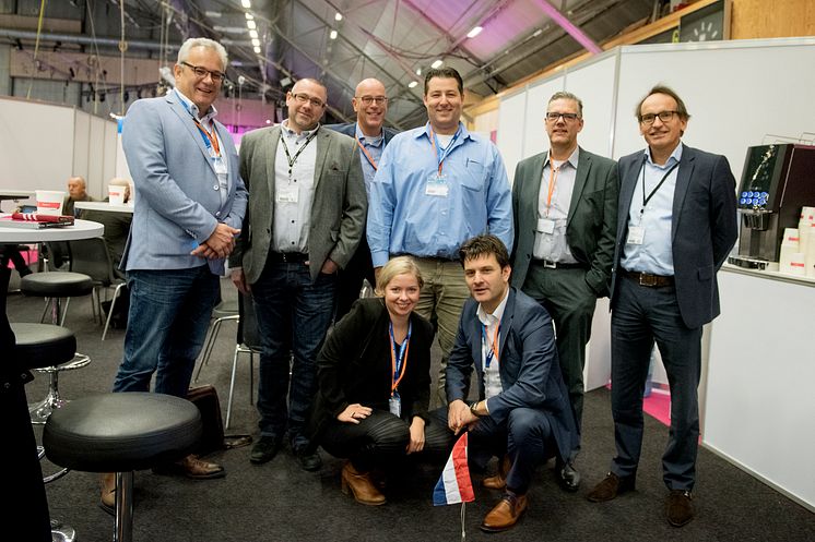 Carmen Quinders, at the front, with the delegation from the Netherlands during Subcontractor Connect.