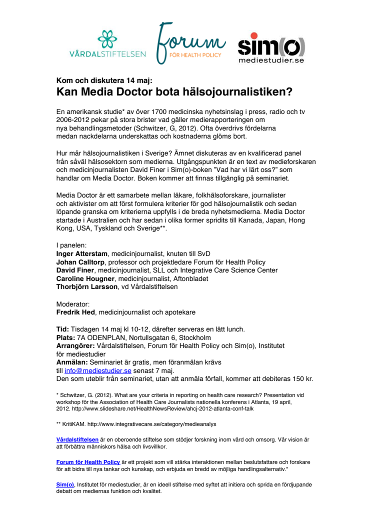 Kan Media Doctor bota hälsojournalistiken i Sverige?