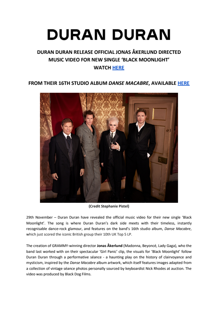 Engelsk pressrelease: DURAN DURAN SHARE VIDEO FOR ‘BLACK MOONLIGHT’.pdf