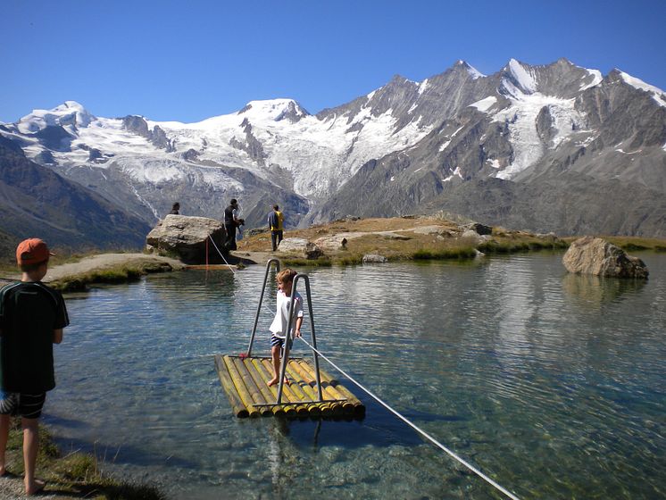 Wellness- und Genussweg auf der Alp Kreuzboden in Saas Fee (Wallis)