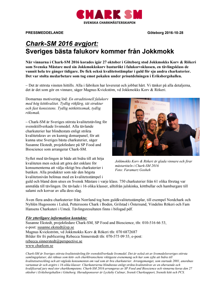 Chark-SM 2016 avgjort: Sveriges bästa falukorv kommer från Jokkmokk