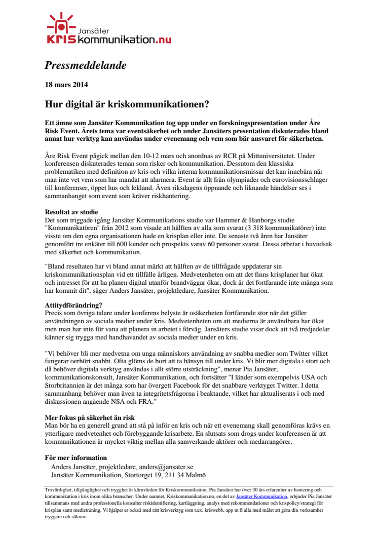 Hur digital är kriskommunikationen?