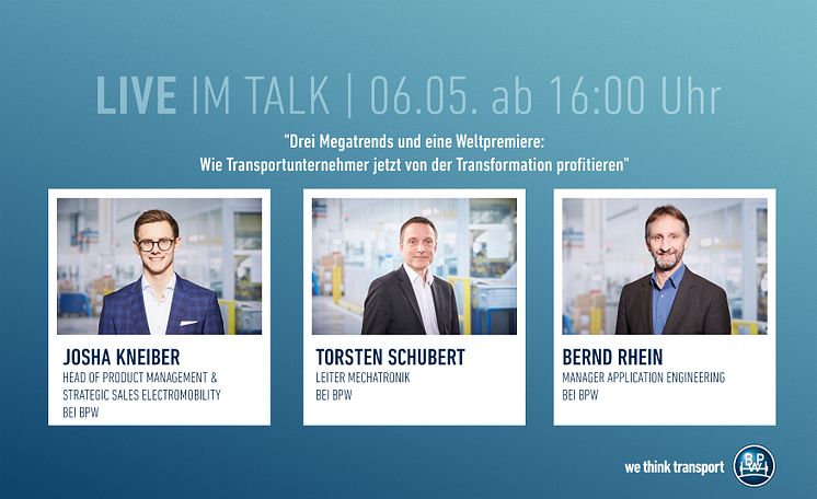 Drei Megatrends und eine Weltpremiere - Live-Talk am 6. Mai ab 16:00 Uhr