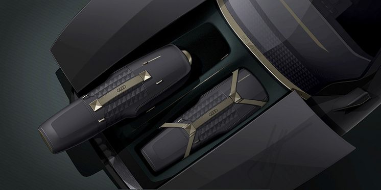 Audi skysphere med plads til to specialdesignede golftasker i frunken