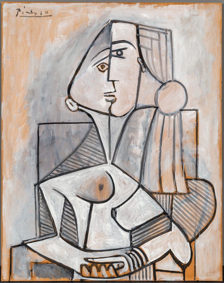 Pablo Picasso: Kvinne i stol, 1953.