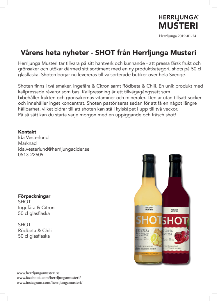 Vårens heta nyheter - SHOT från Herrljunga Musteri!