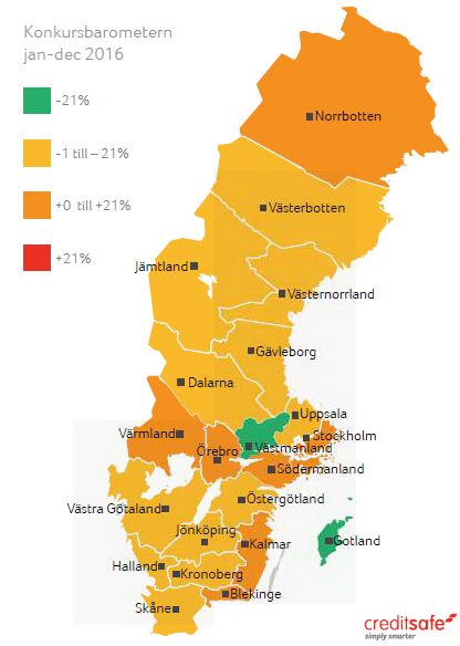 Konkursbarometer 2016 - karta