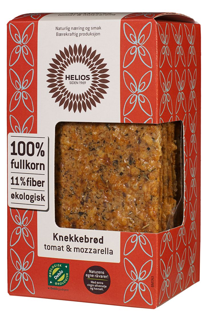 Helios knekkebrød med tomat og mozzarella økologisk 200 g