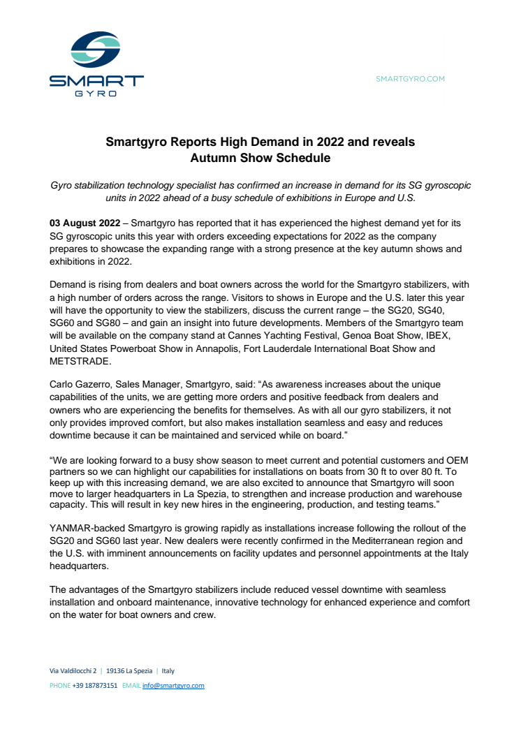 August 2022 - Smartgyro reports high demand in 2022 and reveals its autumn show schedule.FINAL.approved.pdf