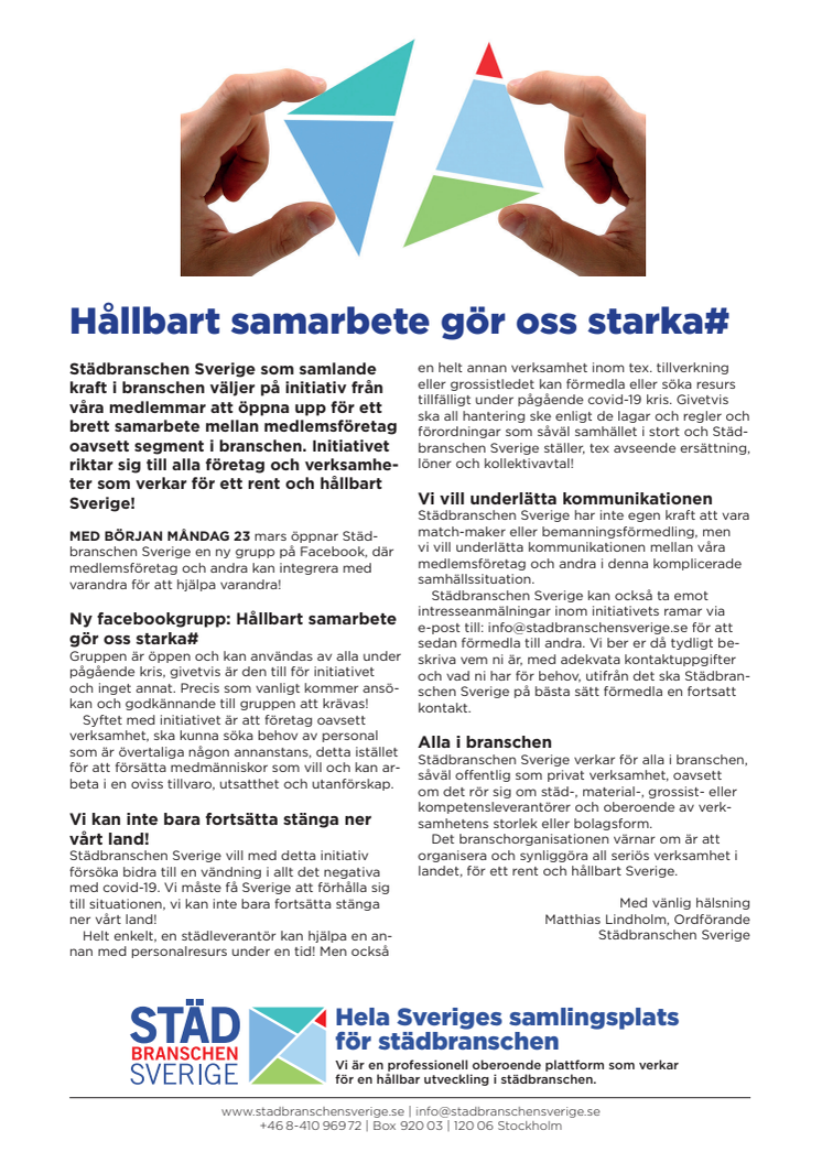 Hållbart samarbete gör oss starka#