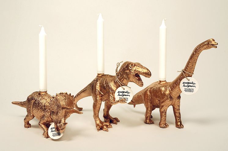 Dinosaurieljusstake - design Nathalie Hallman