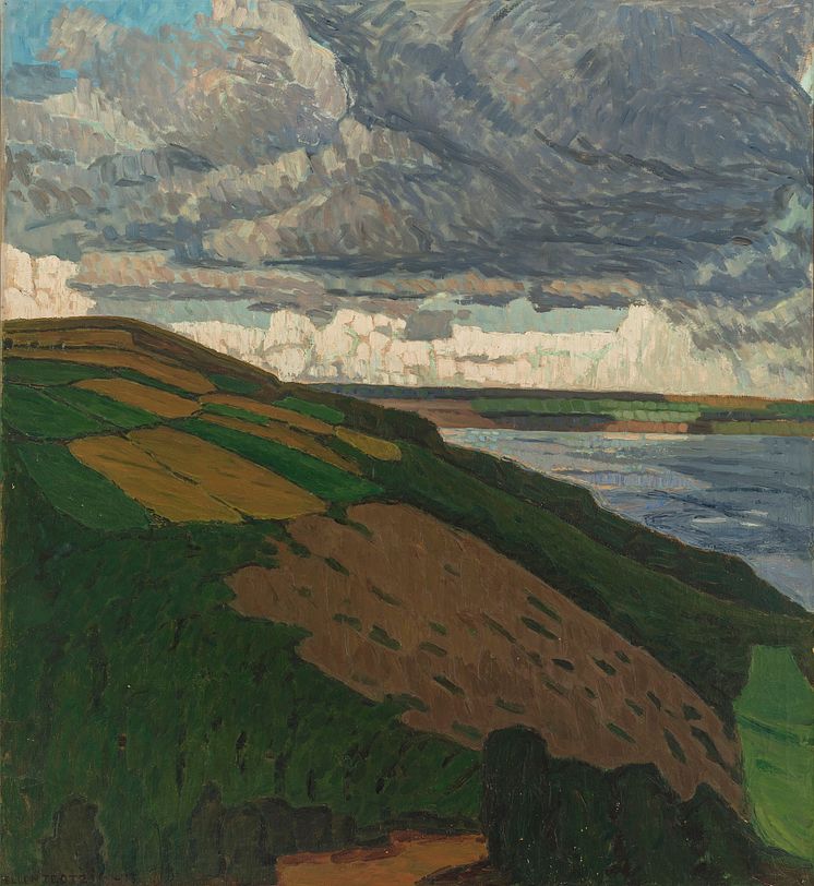 Ellen Trotzig, Utsikt från Stenshuvud, odaterad. Olja på duk, 130 x 120 cm. Tomelilla konstsamling.