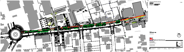 Illustrationsplan for Islevbrovej fra Islev Torv til rundkørslen