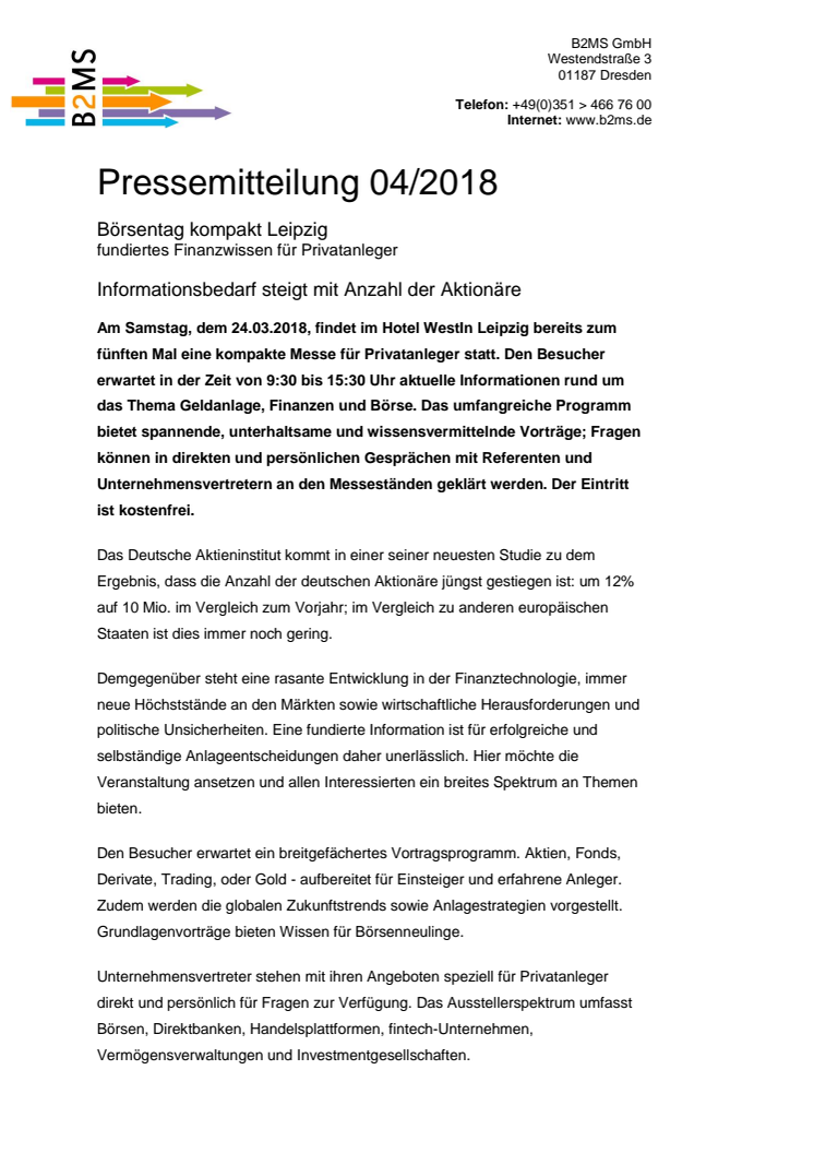 Börsentag kompakt Leipzig - fundiertes Finanzwissen für Privatanleger