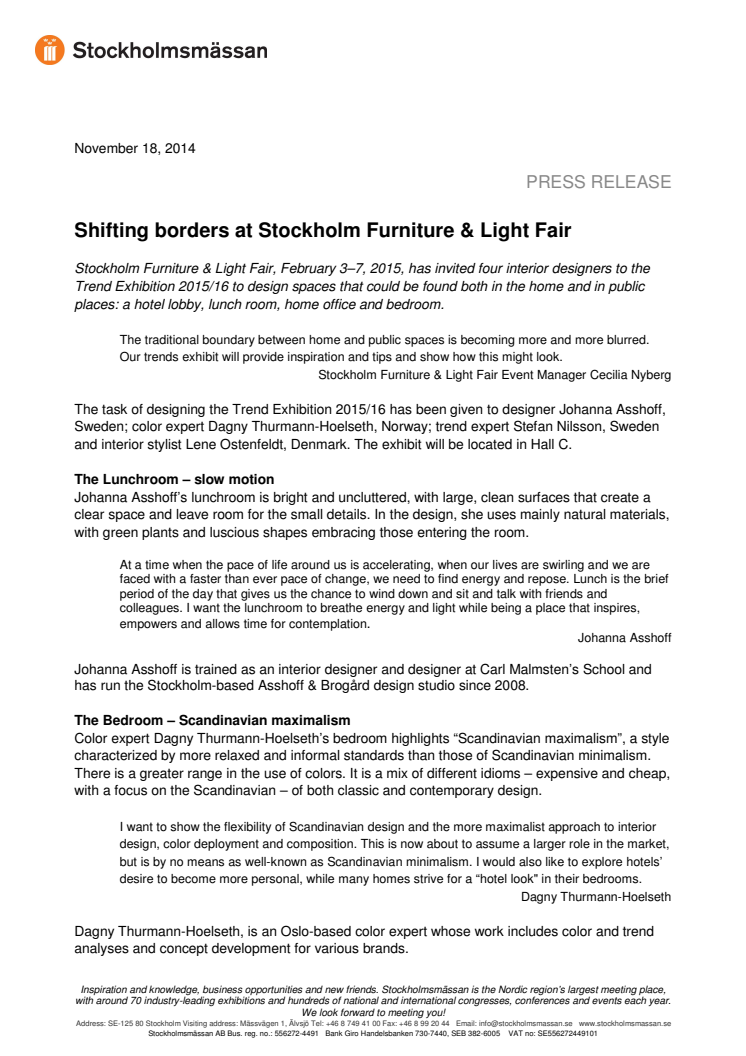 Shifting borders at Stockholm Furniture & Light Fair 