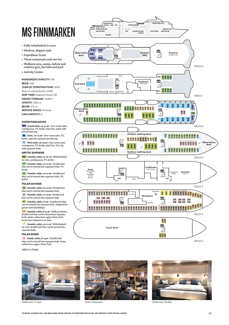 MS Finnmarken 2020 deck plan