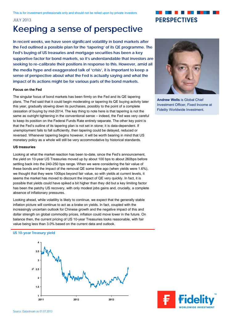 CIO Fixed Income comment: Keeping a sense of perspective