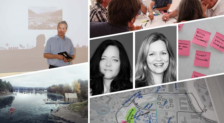 Urbanismeprosjekt i Førde - LINK arkitekturs Grethe Haugland og Elin Heimark + Ordfører i Førde, Olve Grotle.