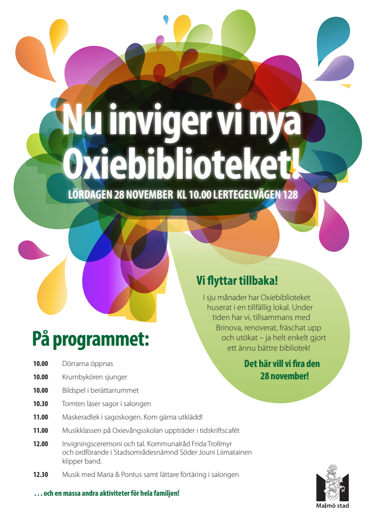 Program invigning av Oxiebiblioteket