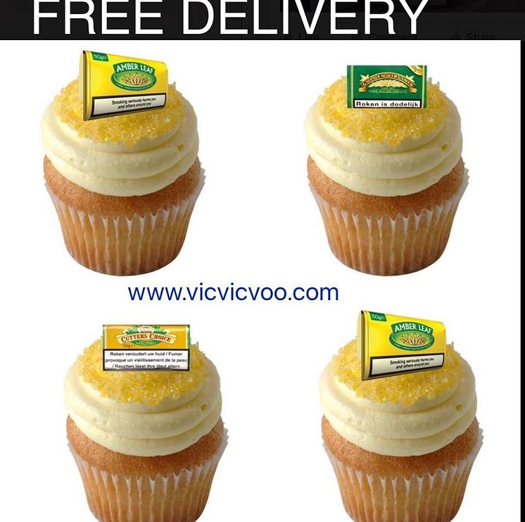 Illegal tobacco advertised on cupcakes