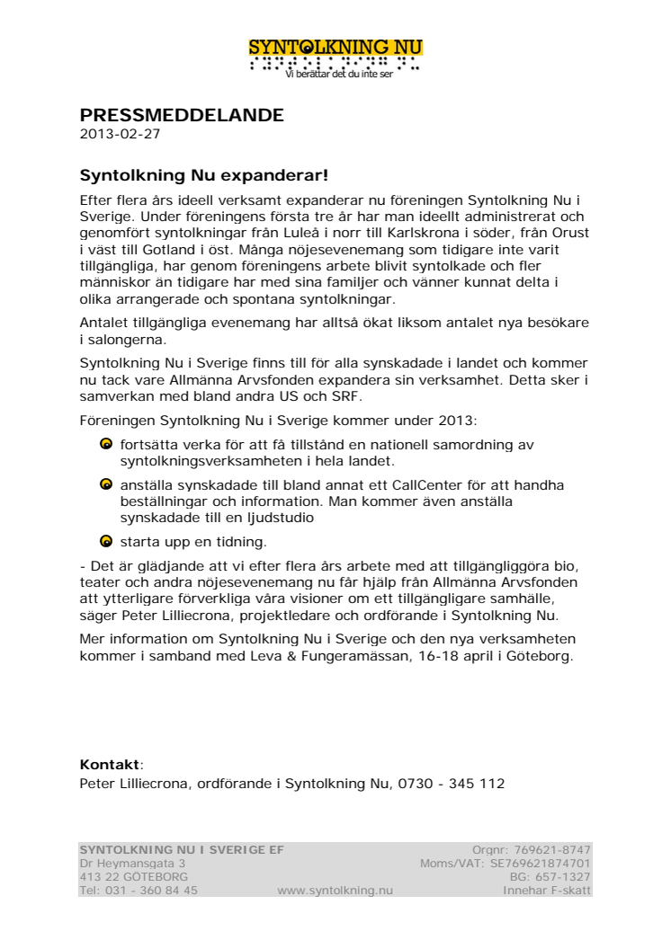 Syntolkning Nu expanderar!