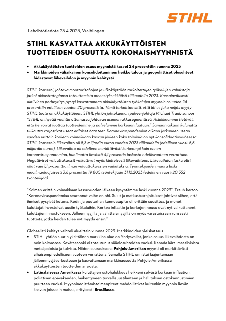 STIHL_Tilikausi 2023_STIHL kasvattaa akkukäyttöisten tuotteiden osuutta kokonaismyynnistä.pdf