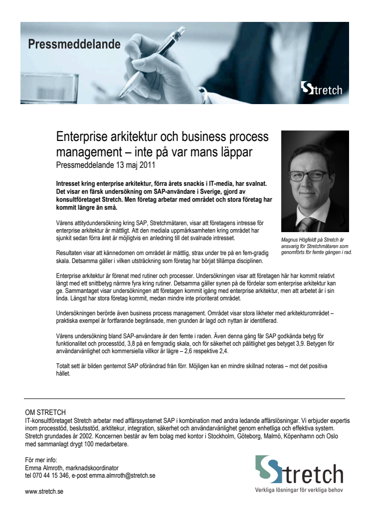 Enterprise arkitektur och business process management – inte på var mans läppar