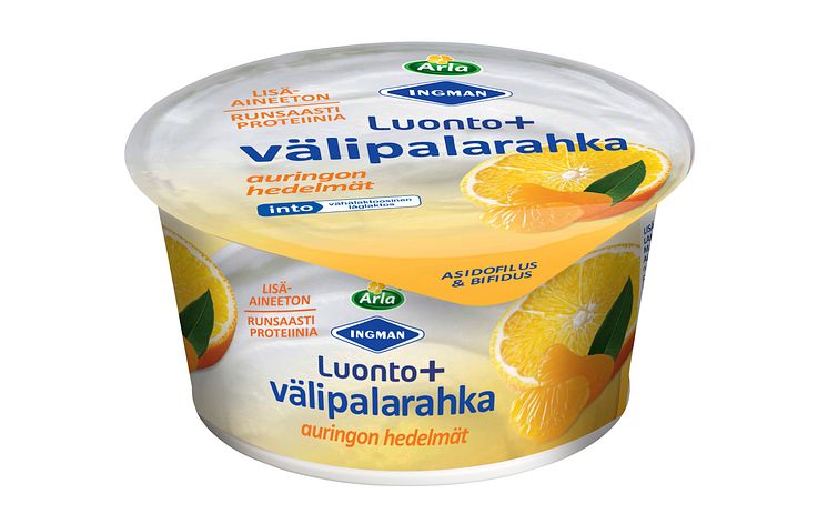 Arla Ingman Luonto+ välipalarahka auringon hedelmät 150 g, into