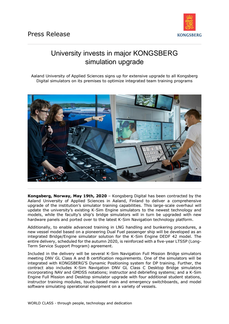 University invests in major KONGSBERG simulation upgrade