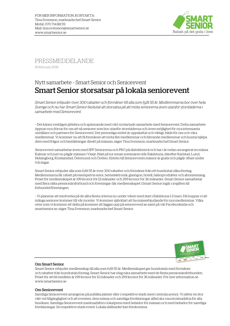 Smart Senior storsatsar på lokala seniorevent