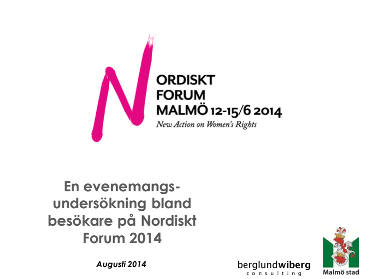 Enkätundersökning Nordiskt Forum 2014