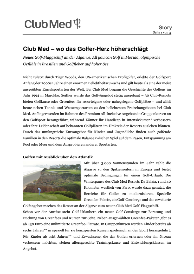 Club Med – wo das Golfer-Herz höherschlägt