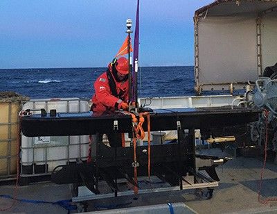 Waveglider fitted with optical sensor