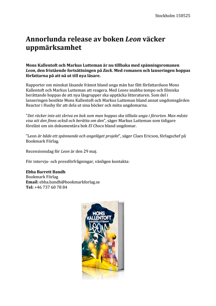 Annorlunda release av boken Leon väcker uppmärksamhet