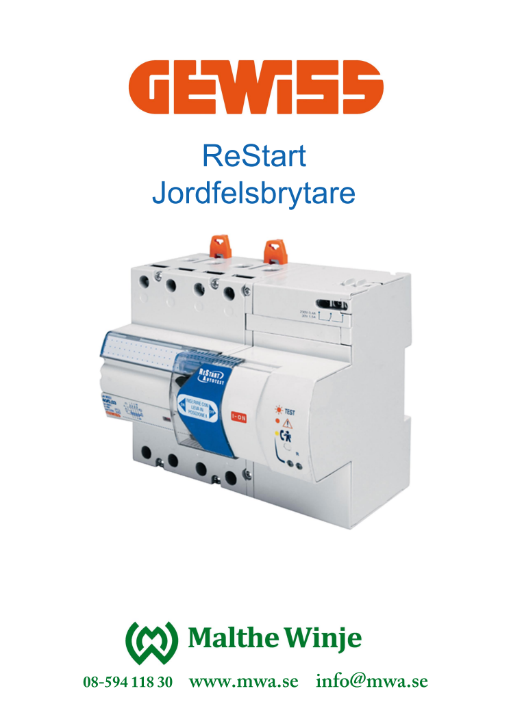 ReStart Jordfelsbrytare uppfyller EN50557