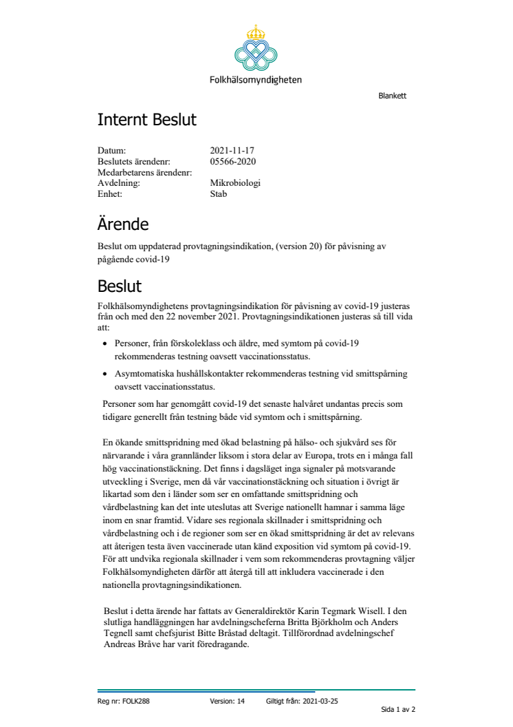 Internt beslut uppdaterad provtagningsindikation för påvisning av pågående covid-19 2021-11-17.pdf