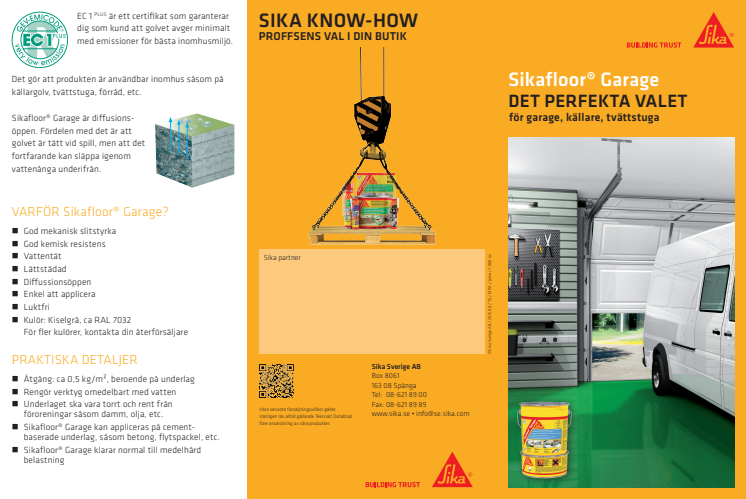 Sikafloor Garage - det perfekta valet för garage, källare och tvättstuga