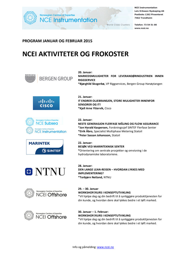 NCEI Program Vår 2015