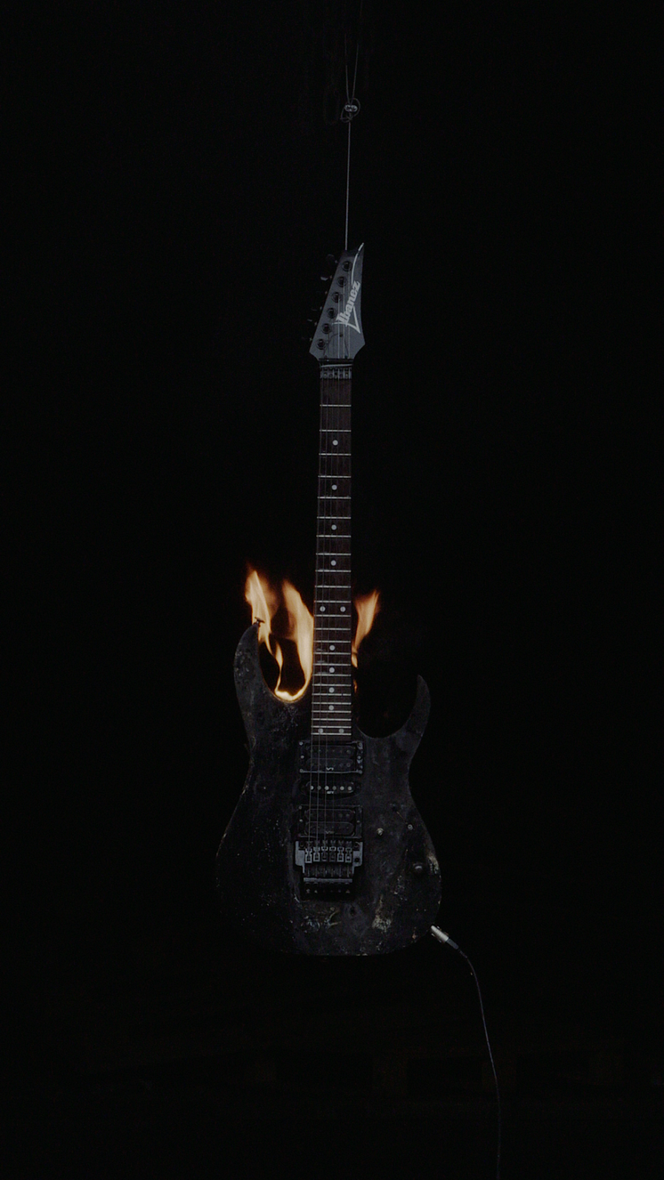 Burning guitar