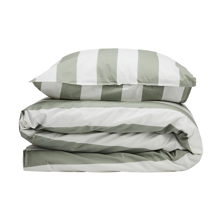 917728 Bed set vintage  K.size stripe green