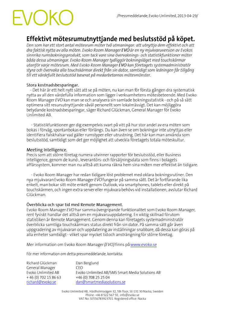 Effektivt mötesrumutnyttjande med beslutsstöd på köpet.